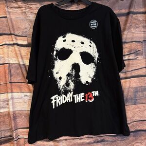 Friday the 13th Jason Mask Glow in Dark 2XL Graphic T-Shirt Horror Licensed